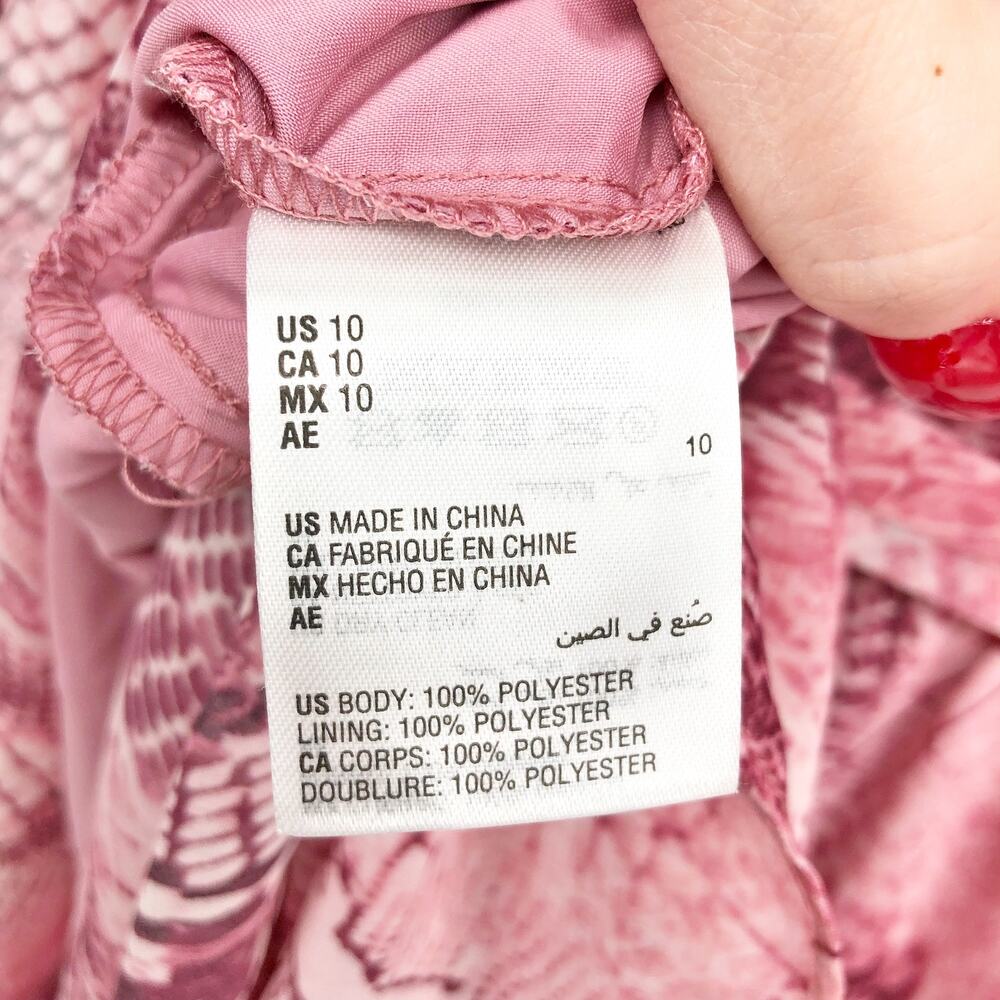INC International Concepts Maxi Dress Size 10 Pink Chiffon Snake Print NWT - Picture 10 of 12